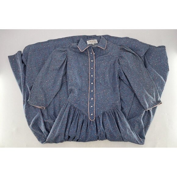 Cattle Kate‎ Blue Microfloral Western Snap Maxi Dress Sz 10, Country, Cowgirl - Picture 3 of 9